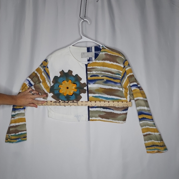 Dorothy Shoelen Skirt Set 6 Cropped Jacket Full A-Line Midi Abstract Floral Y2K - Picture 6 of 15